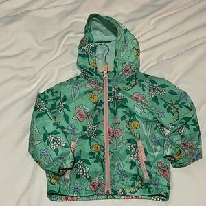 3T Floral Green Rain Jacket